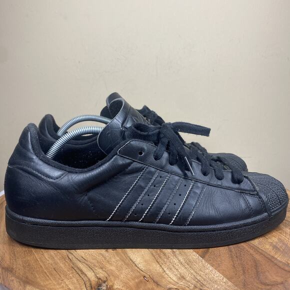 Adidas Superstar Triple Black Mens Size 12 Athletic Shoes Sneakers - Picture 1 of 9
